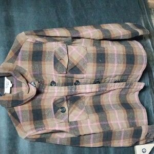 BB Dakota Brown and Pink Plaid Shirt